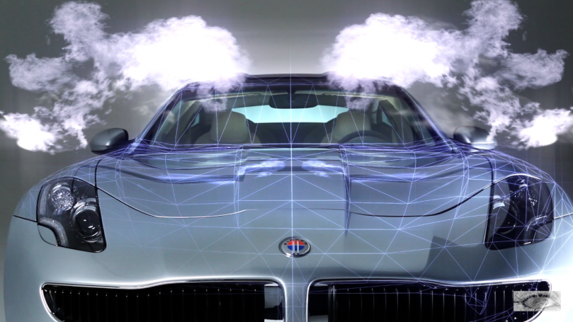 Electric car Fisker Karma, photography by Tim Sabatino in Los Angeles, graphic designs by iStudio